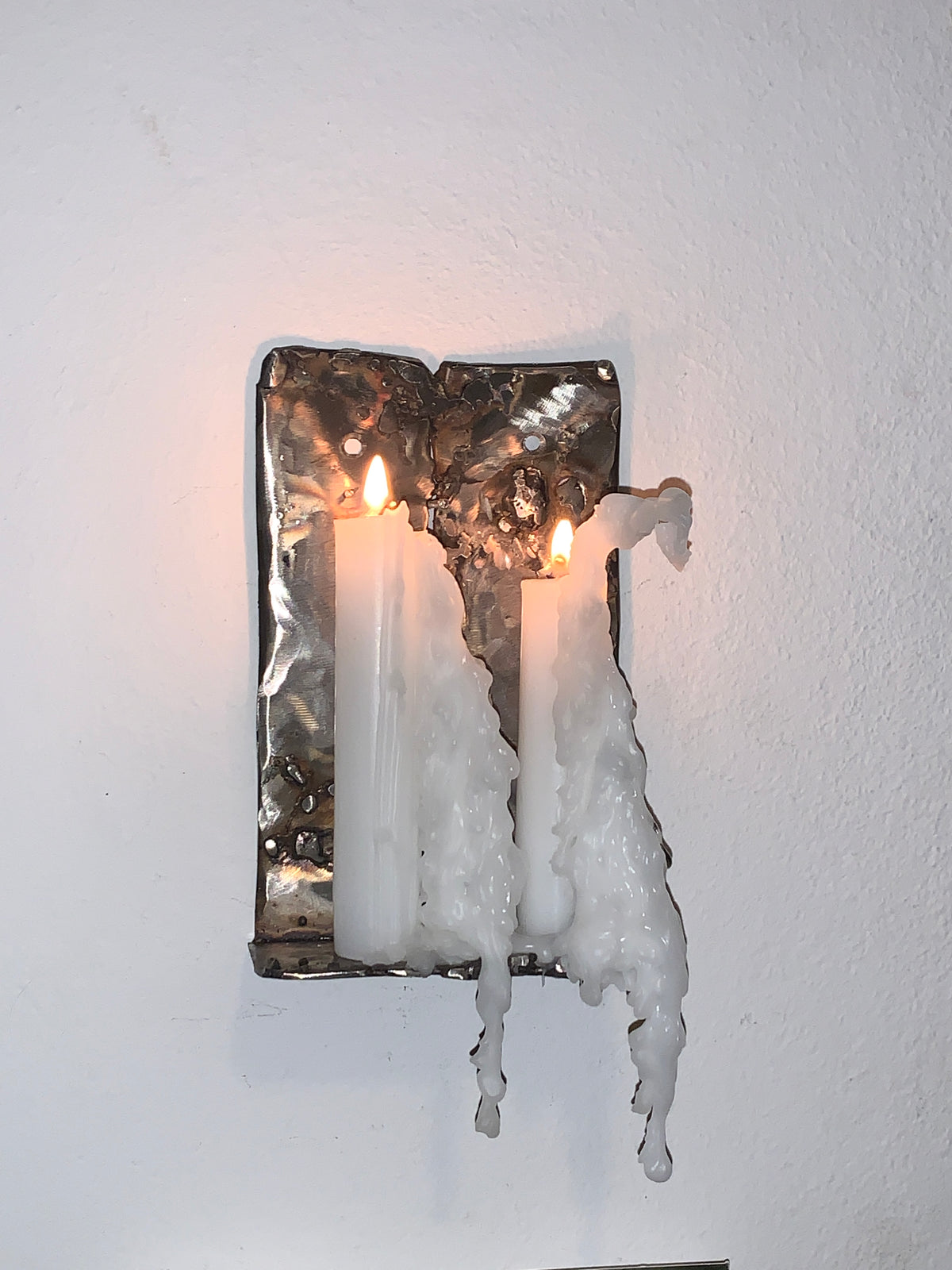 Double Candle Holder in stainless steel by Rain and Rivers